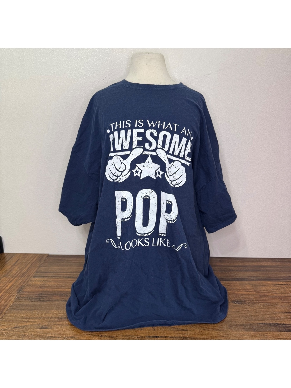 Navy Blue "This Is What An Awesome Pop Looks Like" Graphic T-Shirt